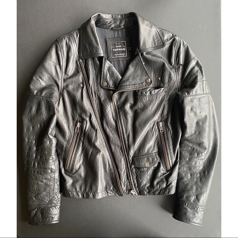 Topman Leather Motto Jacket